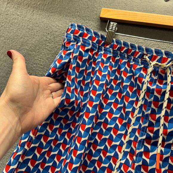 Psycho Bunny Swim Trunks Mens XXL Blue Red Mesh Lined Beach Coastal + Pockets - Picture 7 of 12